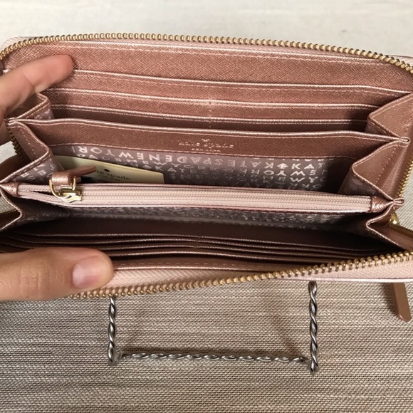 ⚡️HP⚡️Kate Spade Rose Gold Neda Laurel Way Wallet - Picture 6 of 8